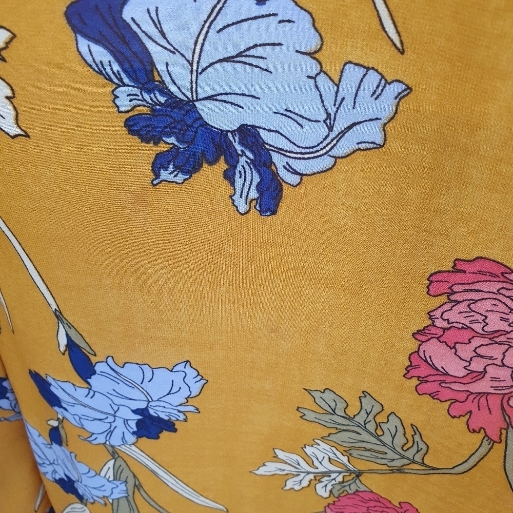 JAPANA Maxi Dress Open Back Floral Gold/Pinks/Blues Women's Size S‎ - Picture 11 of 12